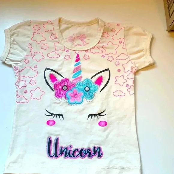Five for 25 NWOT short  sleeve unicorn T-shirt with bling - Picture 1 of 4